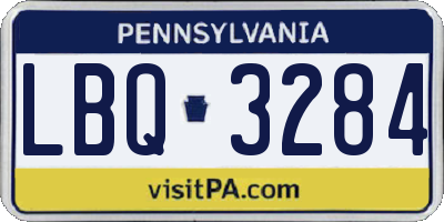 PA license plate LBQ3284
