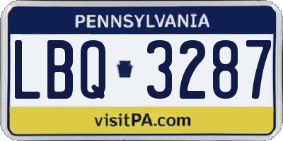 PA license plate LBQ3287