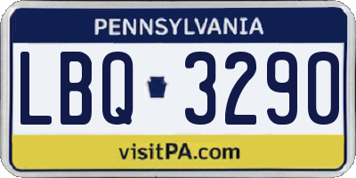 PA license plate LBQ3290