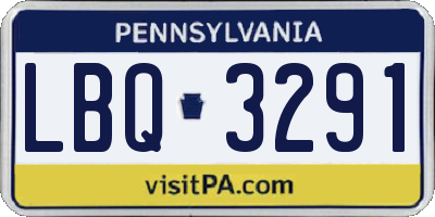 PA license plate LBQ3291
