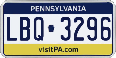 PA license plate LBQ3296