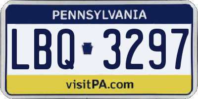PA license plate LBQ3297