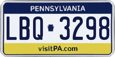 PA license plate LBQ3298