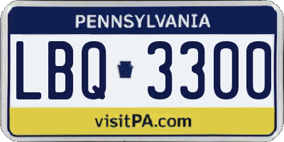 PA license plate LBQ3300
