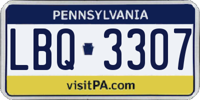 PA license plate LBQ3307