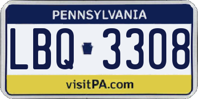 PA license plate LBQ3308