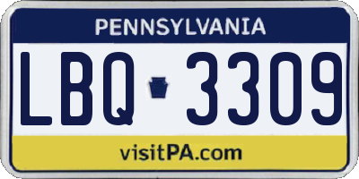 PA license plate LBQ3309