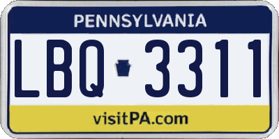 PA license plate LBQ3311