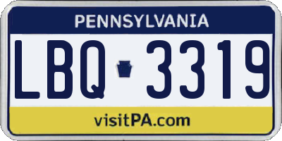 PA license plate LBQ3319