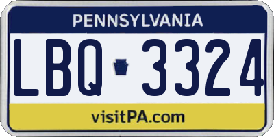 PA license plate LBQ3324