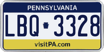 PA license plate LBQ3328
