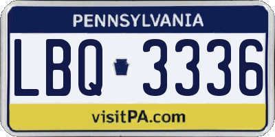 PA license plate LBQ3336