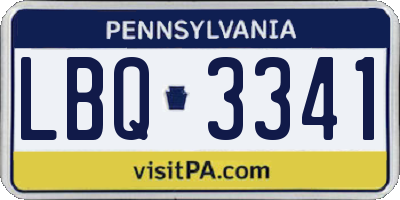 PA license plate LBQ3341