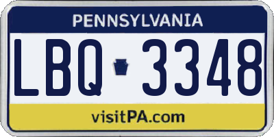 PA license plate LBQ3348