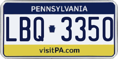 PA license plate LBQ3350