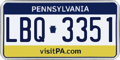 PA license plate LBQ3351