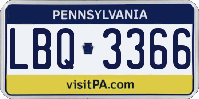 PA license plate LBQ3366