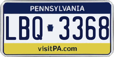 PA license plate LBQ3368