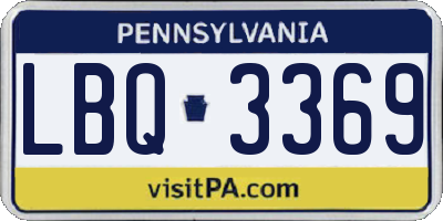 PA license plate LBQ3369