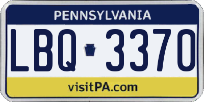 PA license plate LBQ3370