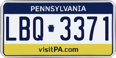 PA license plate LBQ3371