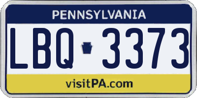 PA license plate LBQ3373