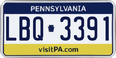 PA license plate LBQ3391