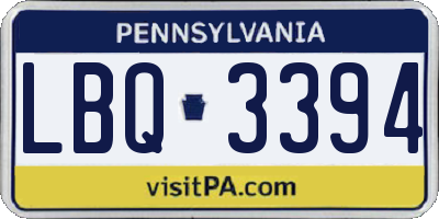 PA license plate LBQ3394