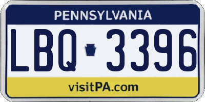 PA license plate LBQ3396