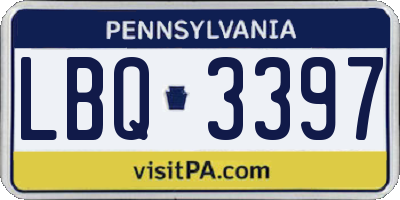 PA license plate LBQ3397