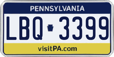 PA license plate LBQ3399