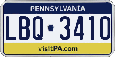PA license plate LBQ3410