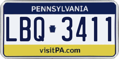 PA license plate LBQ3411