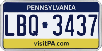 PA license plate LBQ3437