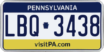 PA license plate LBQ3438