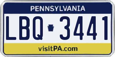 PA license plate LBQ3441