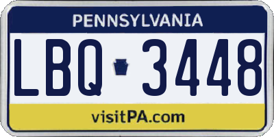 PA license plate LBQ3448
