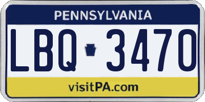 PA license plate LBQ3470