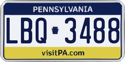 PA license plate LBQ3488