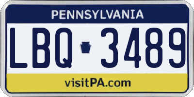 PA license plate LBQ3489