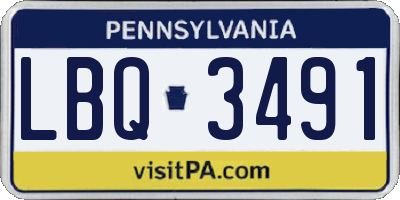 PA license plate LBQ3491