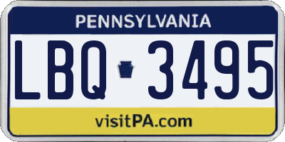 PA license plate LBQ3495