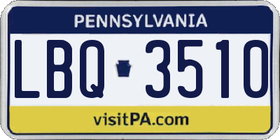 PA license plate LBQ3510