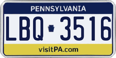 PA license plate LBQ3516