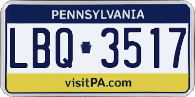 PA license plate LBQ3517