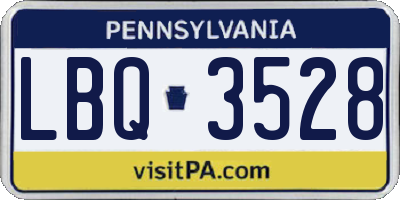 PA license plate LBQ3528