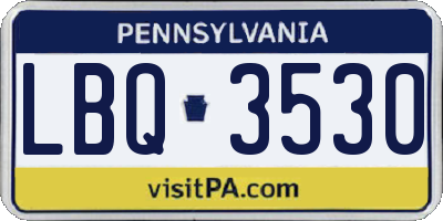 PA license plate LBQ3530