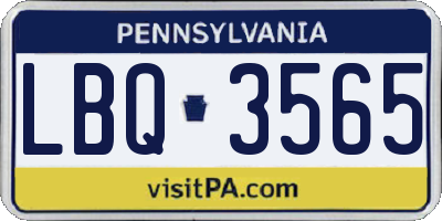 PA license plate LBQ3565