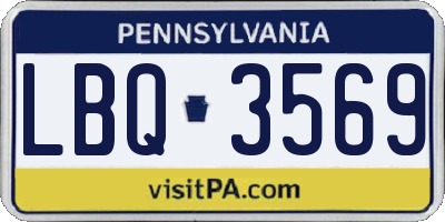 PA license plate LBQ3569