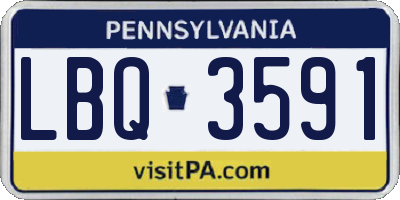 PA license plate LBQ3591